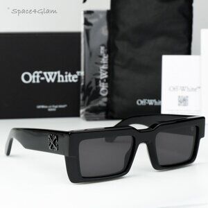 Off-White Women Sunglasses Black Grey Square OERI114 MOBERLY 1007 NEW AUTHENTIC
